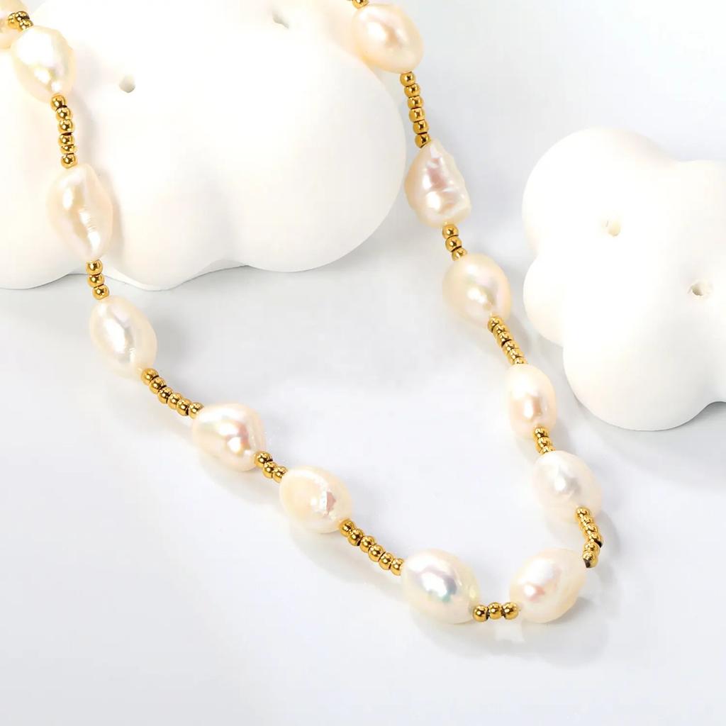 Women's Fashion Geometric Jewelry Light Luxury Multiple Styles Stainless Steel Pearl Pendant Choker Necklace