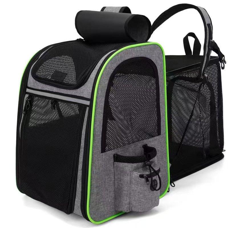 Pet Backpack Portable Breathable Outdoor Foldable Expandable Cat & Dog Backpack Large Capacity Oxford Cloth Cat Carrying Bag
