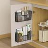 Kitchen Cabinet Door Inner Shelf Storage Box Door Rear Hook Plastic Wrap Bag Cabinet Door Hanging Basket Storage Rack