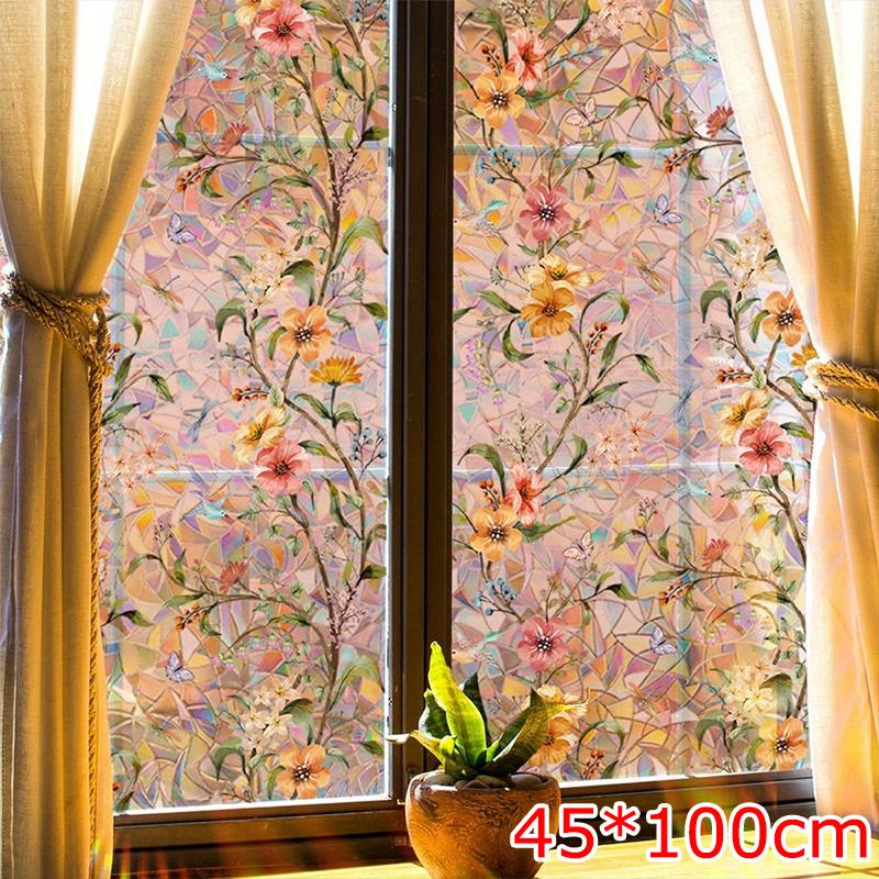 1PC PVC Aesthetic Natural Fit Showcase Moisture-proof Balcony Glass Waterproof Bedroom Window Sticker Bathroom Long-lasting