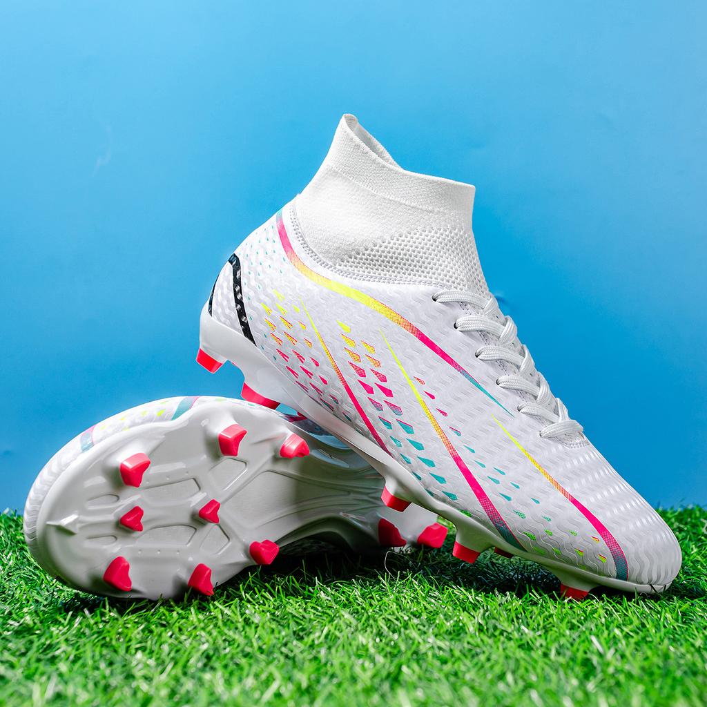 Foreign trade high-top football shoes long broken nails Amazon men's and women's football shoes grass field student training shoes