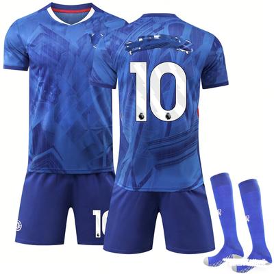 Voetbaltenues voor tieners, kinderen en volwassenen, sporttrainingsshirtset met sokken 25/26 Chelsea thuisshirt #10 Palmer