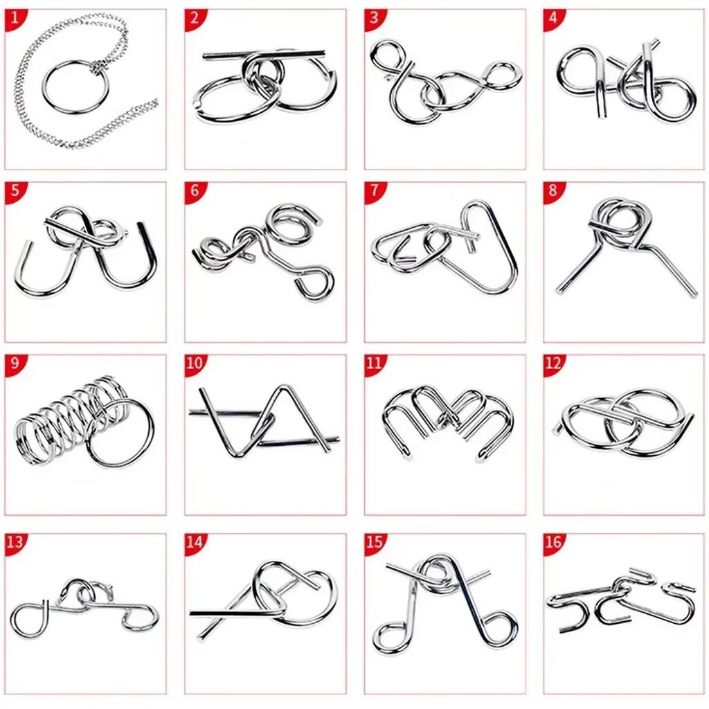 Fun Metal Chinese Ring Puzzle Intelligent Brain Teaser IQ Logic Game for Children Adult Family Entertainment Educational Toy