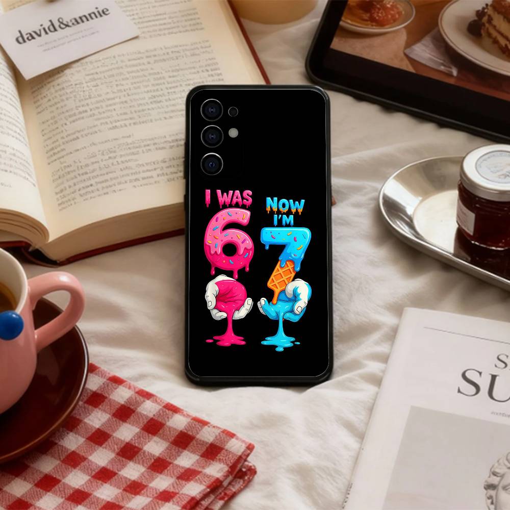 67 S-Six S-Seven Meme A-Aesthetics   Phone Case For Samsung S 25,24,23,22,30,21,10,9,Ultra,Plus,Lite,FE,4,5 G Soft Black Case