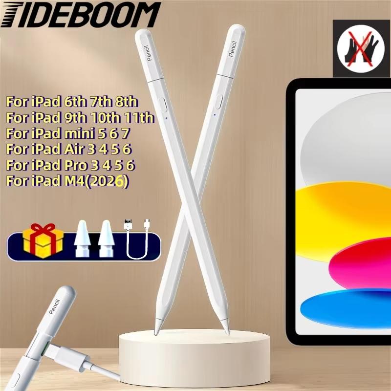 2026 For iPad Pencil M4 Stylus Pen for Air 6 M2 Pro M3 with Palm Rejection Tilt for iPad Pro 11 12.9 13 7/8/9/10/11th mini 5 6 7 6