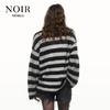 MO&Co. NOIR Series Mohair Wool Blend Striped Knit Sweater