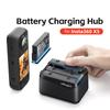 Portable 3 Channels Battery Charger Hub For Insta 360 X5 Charger Manager With SD Card Slots For Insta360 X5 Camera Accessories