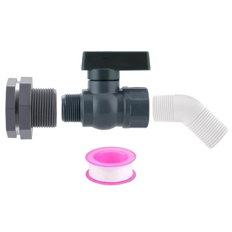  Plastic Rainwater Harvesting Spigot Assembly With Leakproof Adapters Fit for Industrial Garden Water Barrels Conversion