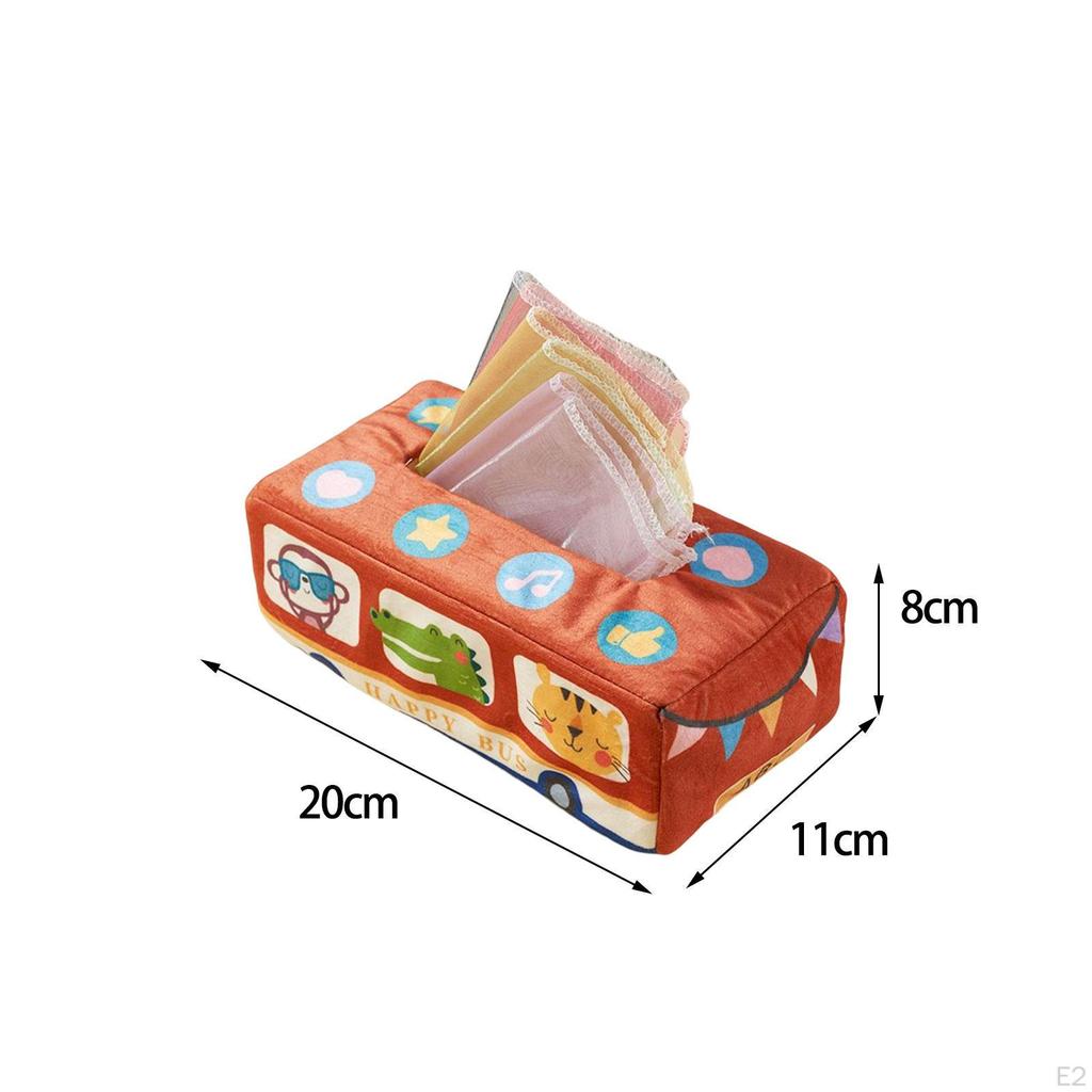 Tissue Box High Contrast Crinkle Busy Pull Tissues Activities for Developmental Motor Skill