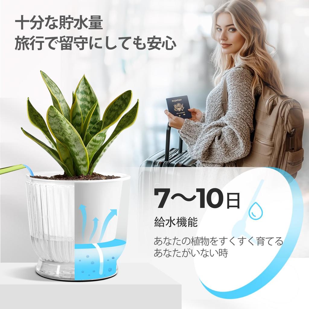 T4U 16cm Watering Set of Houseplant Watering Pot with Watering Perfect for Indoor and Outdoor Potted and Flowers Planter, Plastic, 4, Pots, Stylish,