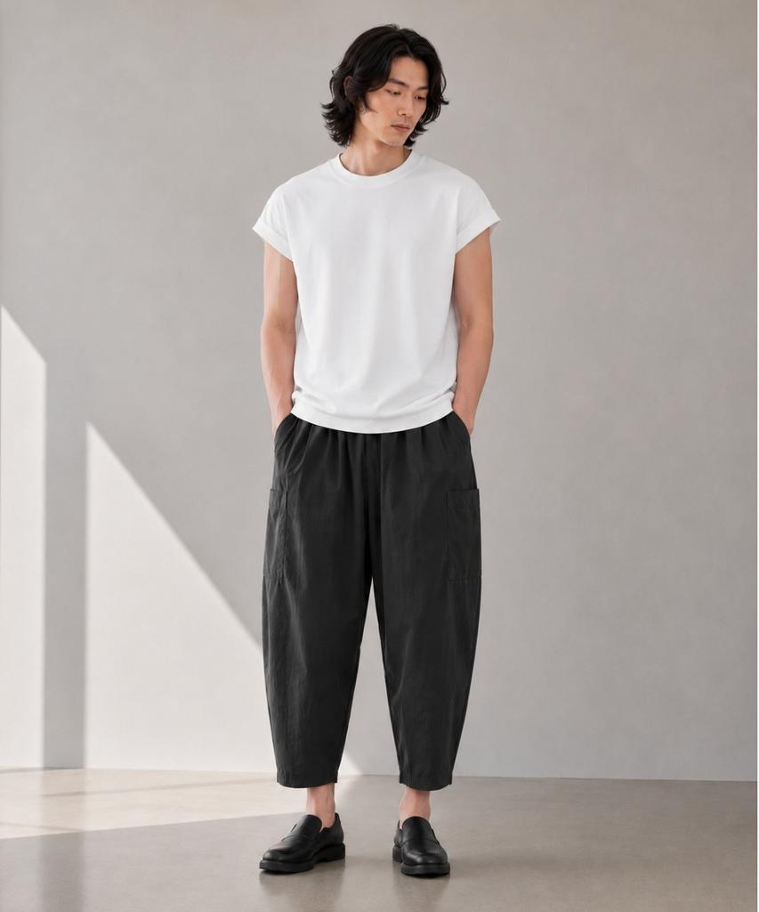 CUSTOMUS Men'S Nylon Spandex Cool Touch Length Baggy Balloon Pants Cxs26Mwpt604 Gry