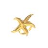 Stainless Steel Starfish Ring: Women's Beach Vacation Style, Colorfast Titanium, High-End Feel