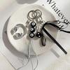 Cute Creative 3D Earphones Beading Pendant Keychain Mobile Phone Chain Earphone Charm Backpack Hanging Decoration Accessories