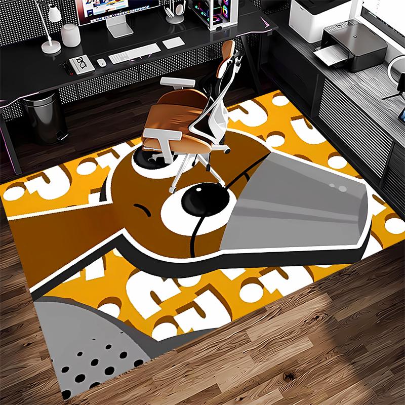 1pc Sprunki9 Print Area Rug - Soft, Washable Non-Slip Indoor Mat for Office Chairs, Living Room, Home Office Decorative Rug