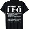 Unisexs Leo Zodiac Sign Cotton T Shirt Top 10 Rules Of Casual Comfortable Vintage Homme Unisex Slightly Fashion Graphic