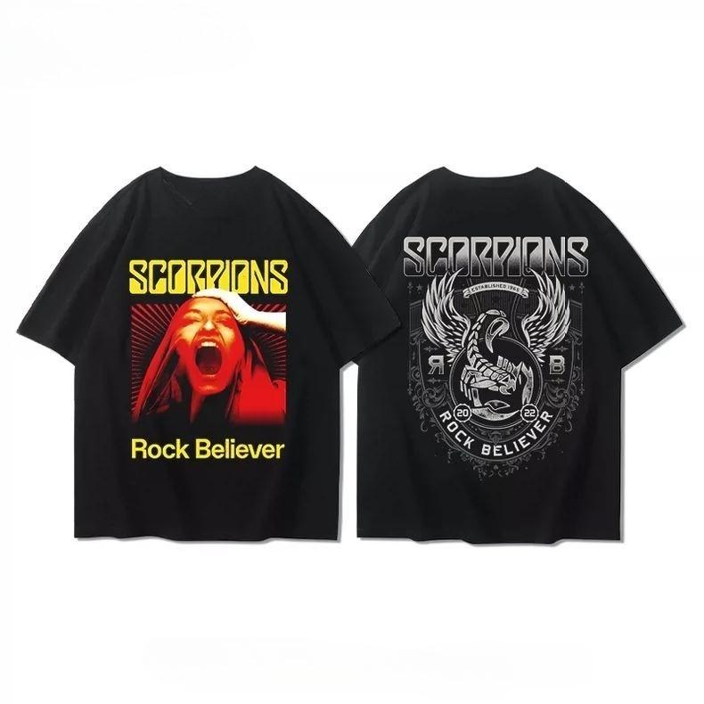 Scorpion Band ShortSleeved TShirt  Unisexs and Womens Summer Heavy Metal Rock Print Pure Cotton HalfSleeve