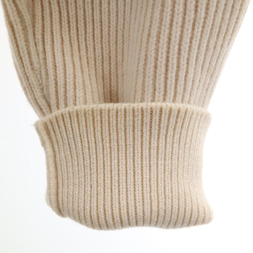 AURALEE made in Japan Long sleeve V neck sweater 1 beige Rib knit Women Used