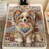 1Pc Cat Dog Patchwork Print Flannel Blanket High Quality Warm Comfortable Cover for All Seasons Perfect for Gifts Home Decor
