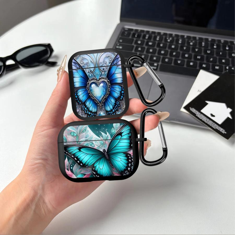 Blue Butterfly Earphone Cases Cover Case For Airpods 4 3 Pro 2 Pro3 Pro2 1