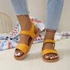 Fashion Large-sized Fashionable and Versatile Flat Sandals 2025 Summer New Velcro Open-toe Sandals for Wearing Over Beach Sandals
