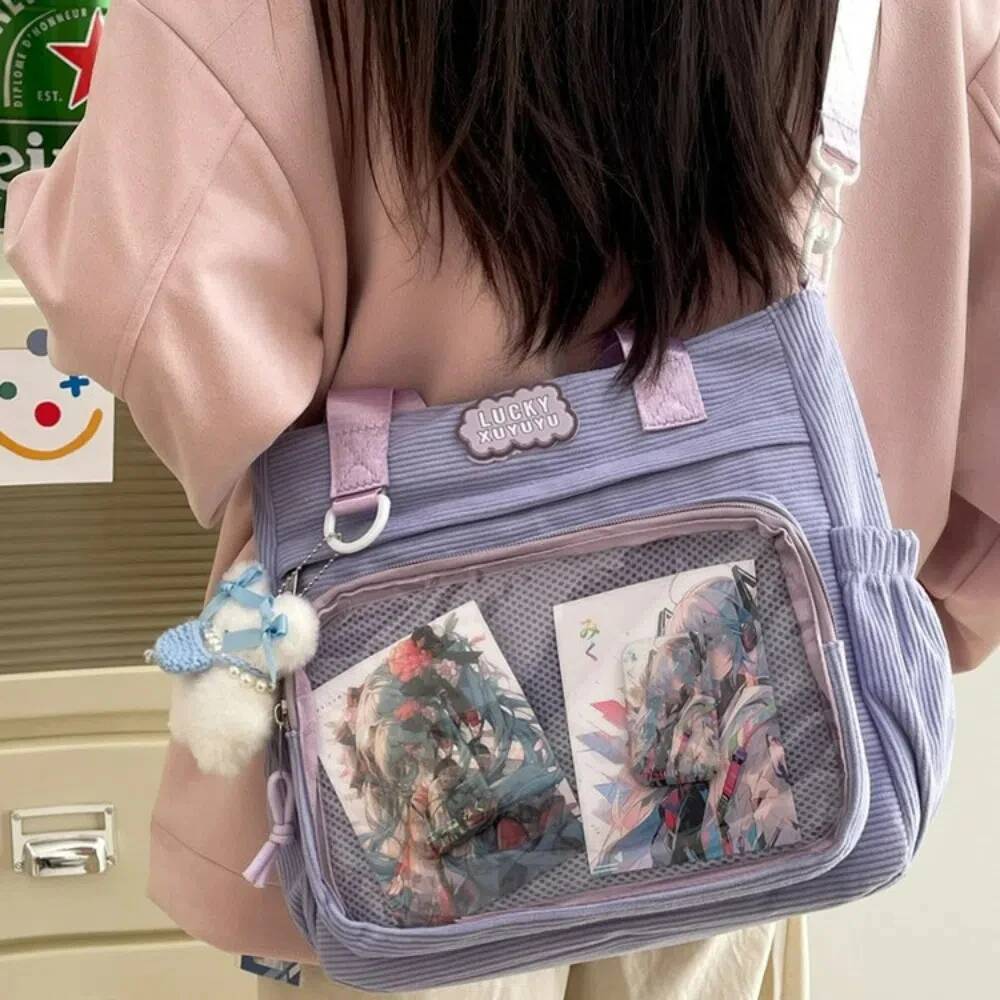 New Y2k Cute Anime Ita Bag JK Two-dimensional Crossbody Bag Lolita Girl Transparent Shoulder Bag Otaku DIY Comic Display Handbag