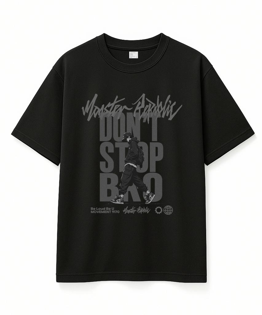 MONSTER REPUBLIC Don'T Stop Bro Gray T-Shirt Black_9170