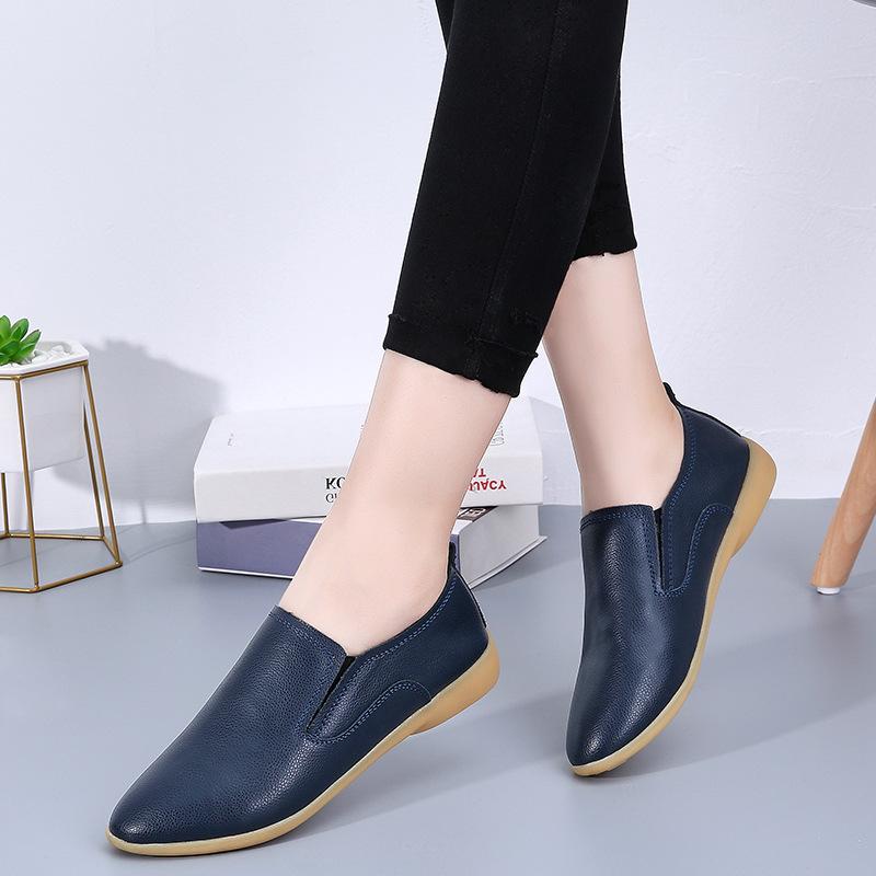 Scarpe Taglie Forti 35-44 per Donna Primavera Autunno Donna Vera Pelle Stringate Scarpe Piatte Casual da Donna Mocassini Comodi Scarpe