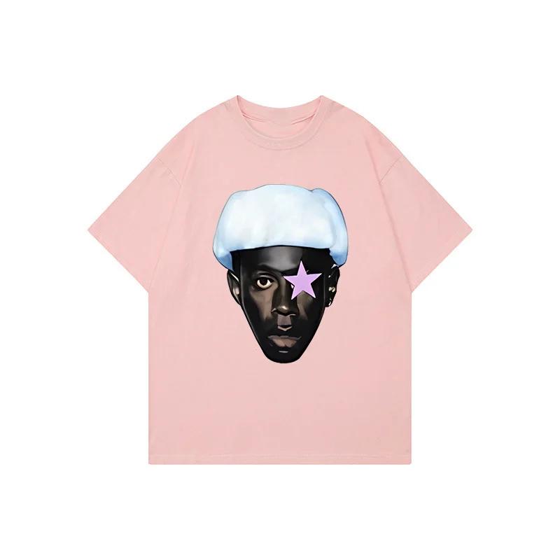 Y2k Style Character Print Men's and Women's Cotton Casual T-shirt Harajuku High Street Retro Full with Round Neck Loose Top