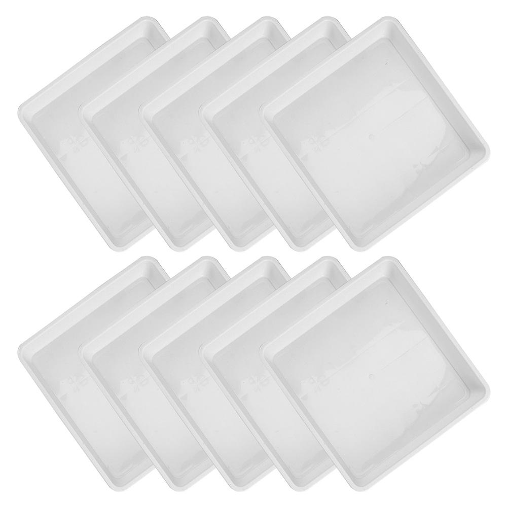10 Pcs Square Plastic Plant Saucer Durable Planter Tray Flower Pot Drainage Tray Water Catcher Plate Plants Trays Garden Water