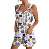 Women's Fashion Floral Print Jumpsuit Casual Jumpsuit Shorts