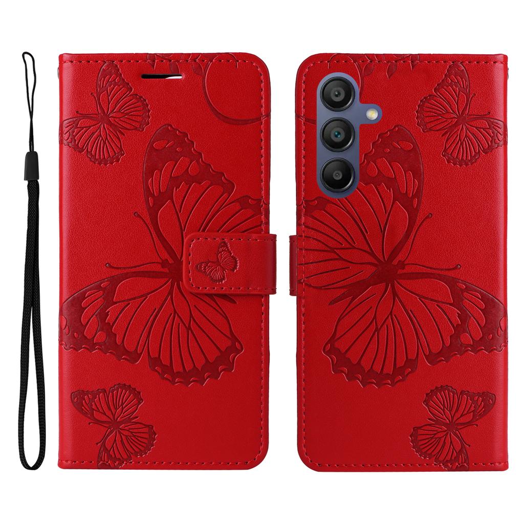Do Samsung Galaxy A17/A26 5G/A16 5G/A16 4G Etui Portfelowe Skórzane Pokrowiec na Telefon z Nadrukiem Kwiatów i Motyli z Podstawką