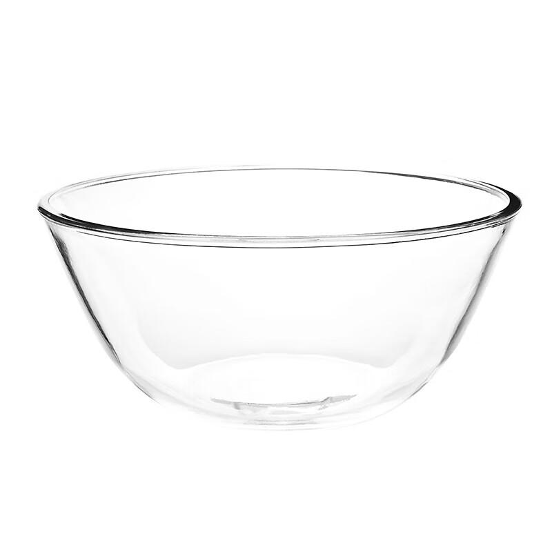 Przezroczysta szklana miska do mieszania i sałatek