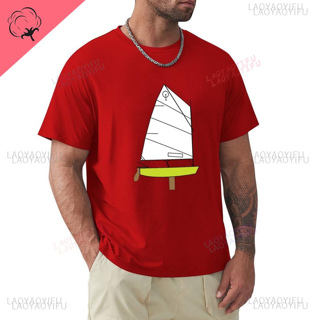 Optimist Sailing Dinghy Shortsleev Printed Tshirt Summer Vintage Clothes Anime Clothes Mens Streetwear Champion T Shirts Tops