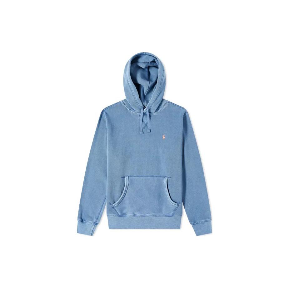 

Polo Ralph Lauren Однотонная толстовка с капюшоном на шнурке с вышитым логотипом Мужская толстовка Светло-голубой 710793020-007 M