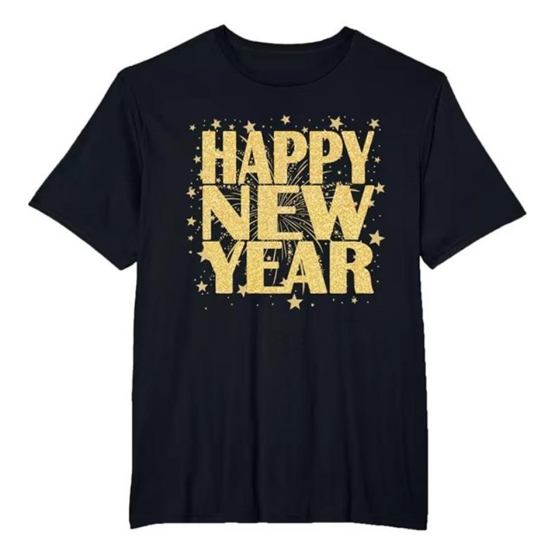 Šťastný nový rok 2025 3D tištěné tričko ležérní móda unikátní vzor tričko veselé Vánoce festival trendy populární tričko top