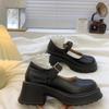Black high-heeled Mary Jane small leather shoes women's spring new retro Japanese jk versatile Korean