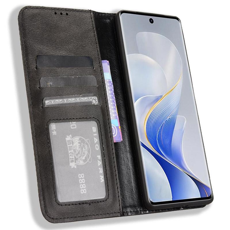 

For vivo S19 Pro 5G/V40 5G Case Retro PU Leather Wallet Phone Cover Stand Blue
