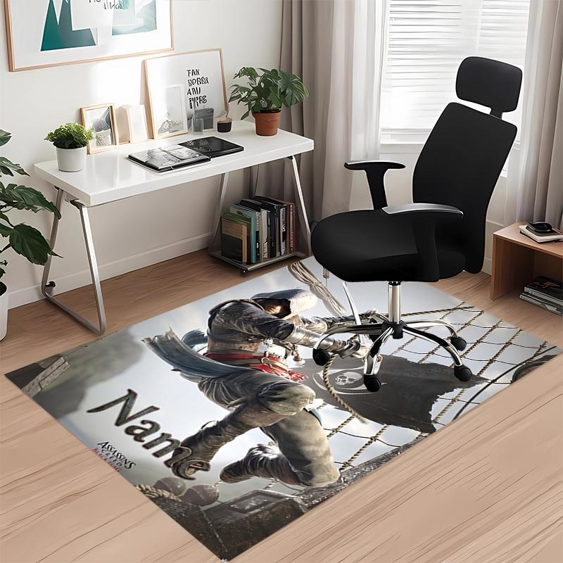 Custom Name Assassin'S Printed Carpet Rug For Office Chair Living Room Bedroom Kitchen Room Decor Gifts