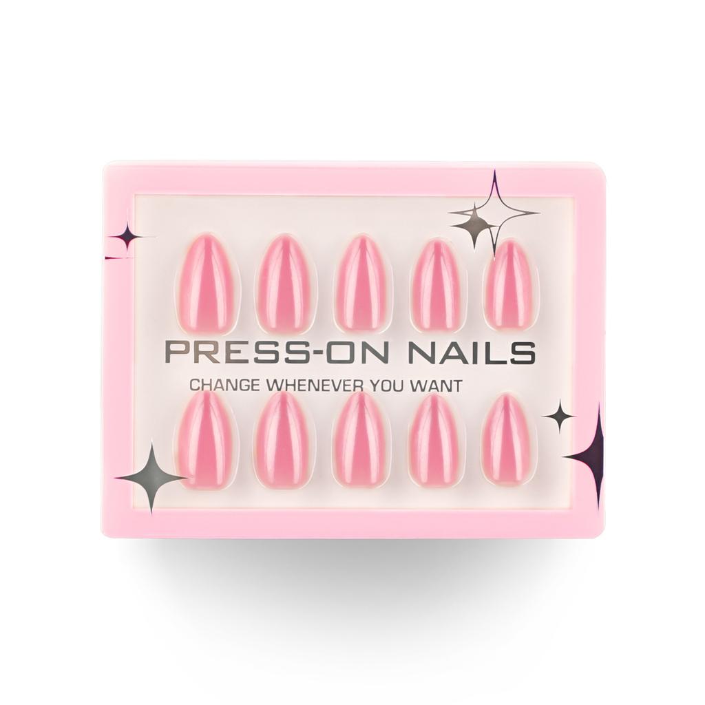 30 boxed high-end manicures, wearing nail magic mirror powder, wearing nail pads, short almond nail fake nails