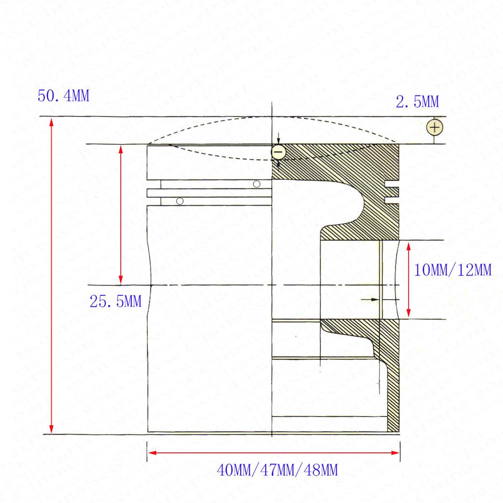 40mm 47mm 48mm 10mm Cylinder Big Bore Kit JOG 50 50CC 70CC 75CC 80CC 3KJ 1P40QMB CPI Keeway Yiying ATV Buggy Scooter Parts
