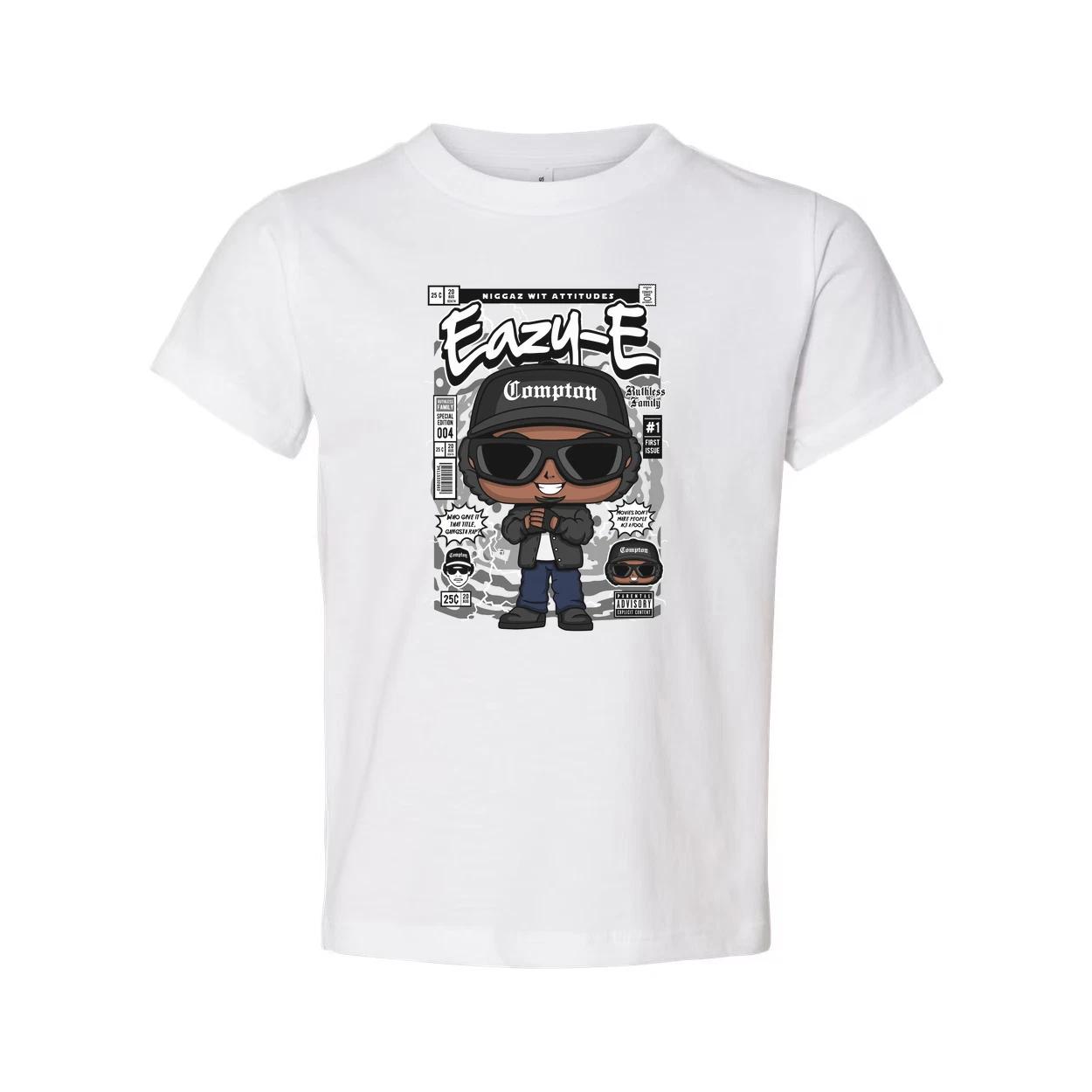 

Unisex Eazy-E Cartoon Graphic Tee With Compton Hat And Sunglasses, Retro Hip Hop M