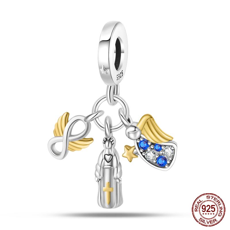 Copper Nossa Senhora Aparecida Dangle Charms Beads Fit Qikaola Original Bracelets Diy Jewelry Making For Women