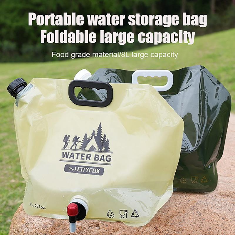 8L Portable Water Bag Folding Bucket Water Container Jug Bottle Pouch Outdoor Travel Camping With Handle Camping Supplies 1