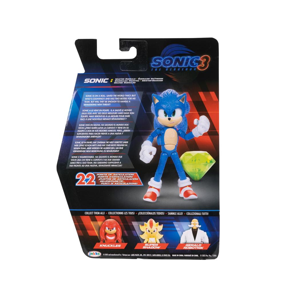 Sonic the Hedgehog Sonic 3 Action Figure Sonic with Emerald Wave #3