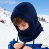 3 in 1 Kinder Gesichtsschutz Warm Winddicht Felliger Ski-Schutz Mütze Kapuzenschal Hals