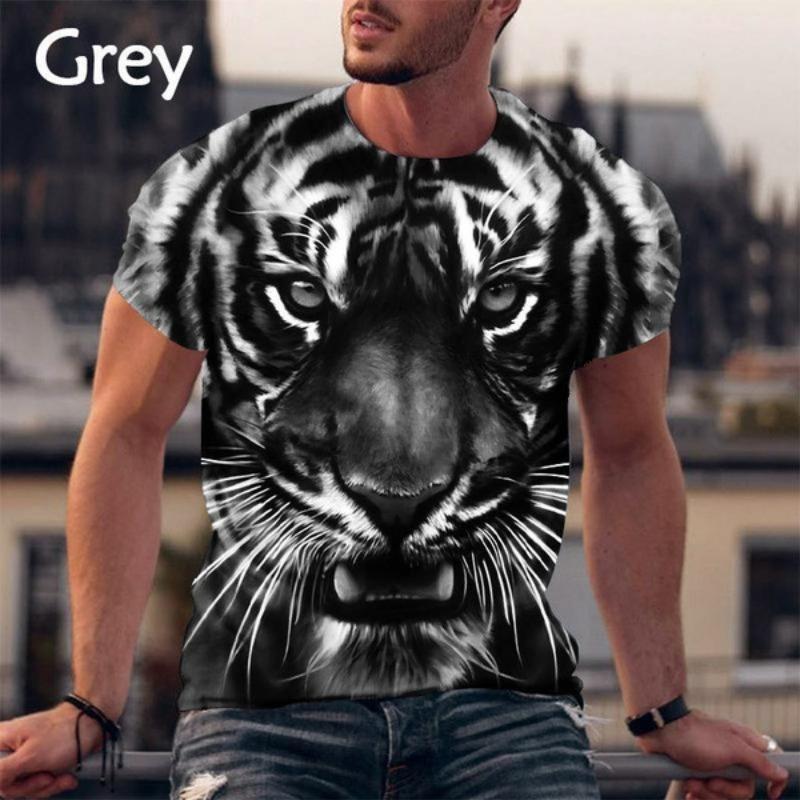 Tiger Series 3D Printed Men's Casual Short Sleeved T-shirt Men's T-shirt