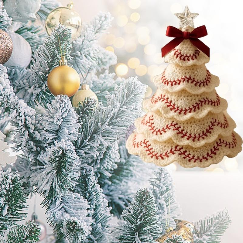 Handmade Crochet Christmas Decorations Kits With Yarn Materials For Holiday Tree Ornaments Crafts Supplies