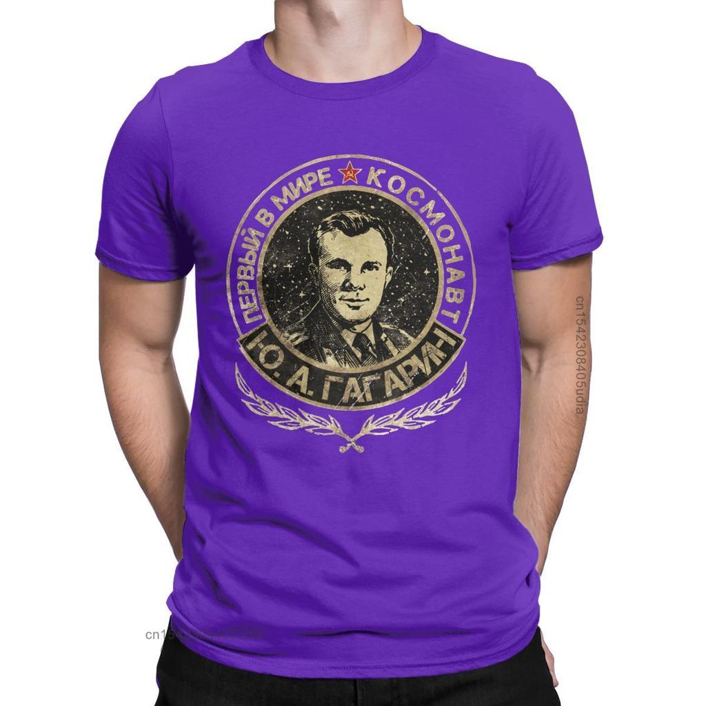 Hipster Yuri Gagarin Tshirt For Men Cotton Graphic T Shirts Ussr Cosmonaut Soviet Union Astronaut Cccp Tee Shirt for Men