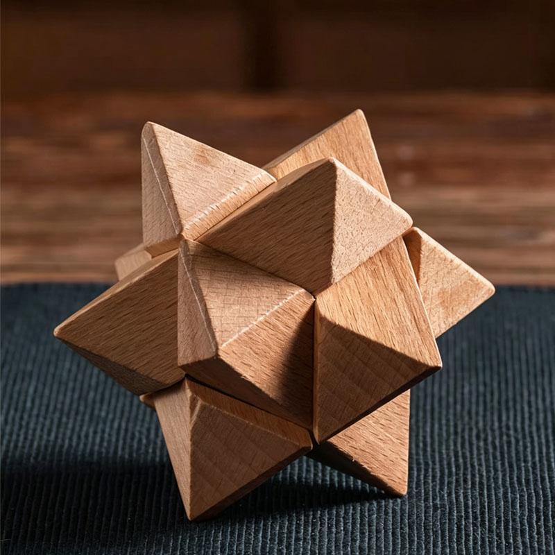 Luban Lock Octagonal Shaped Puzzle Wooden Disentanglement Brain Teaser Puzzles Iq Toys For Kids Adults Mind Challenge Gifts