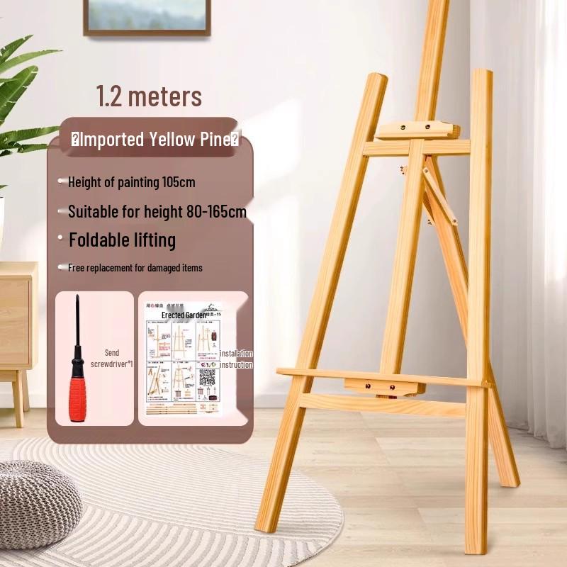 Children's Wooden Easel Art Set: Sketching & Painting Stand for Watercolors and Oils.
